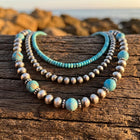 Boho Copper Turquoise Beaded Bracelet Set
