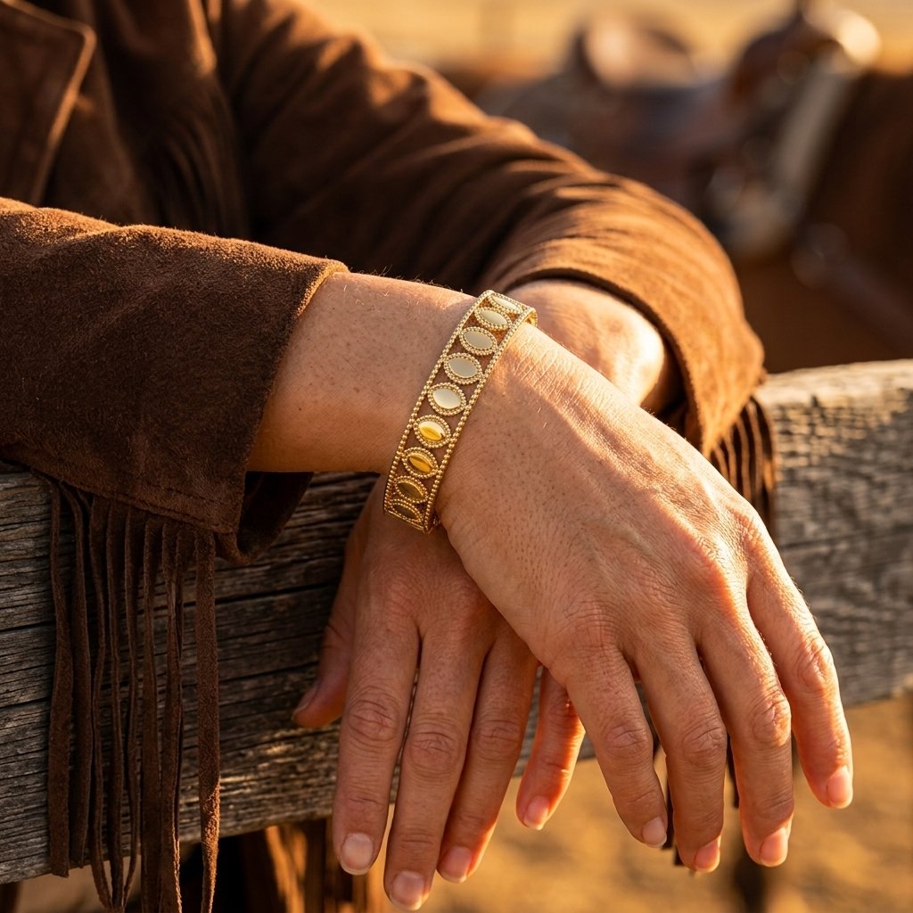 Gold Plated Stainless Steel Filigree Bracelet