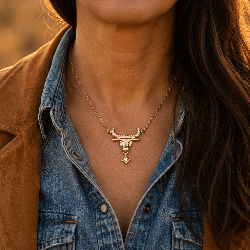 Bull Gold Pendant Necklace