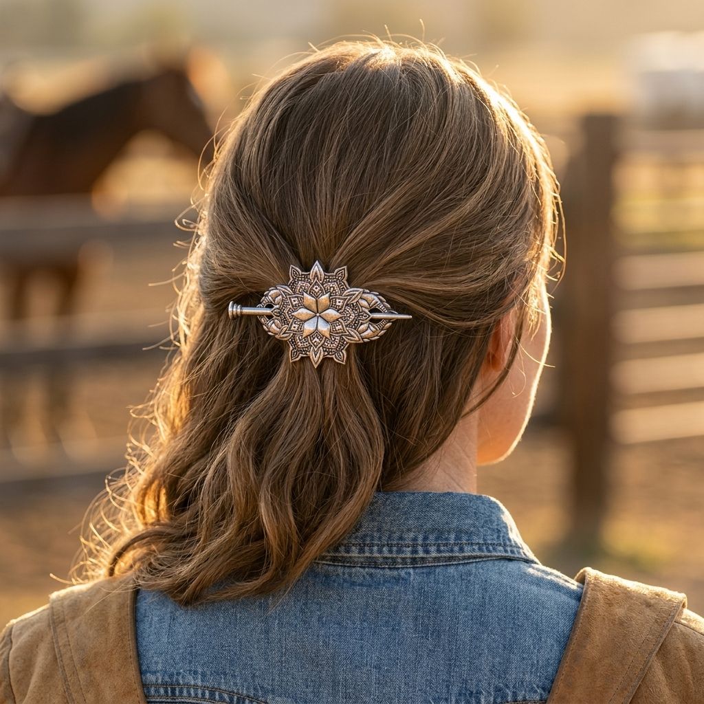 Vintage Gold Filigree Flower Hair Clip