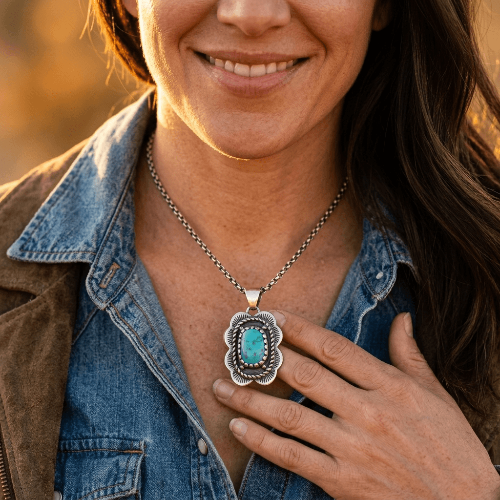 Vintage Silver Turquoise Necklace
