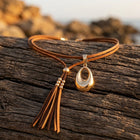 Boho Gold Oval Tassel Pendant Necklace