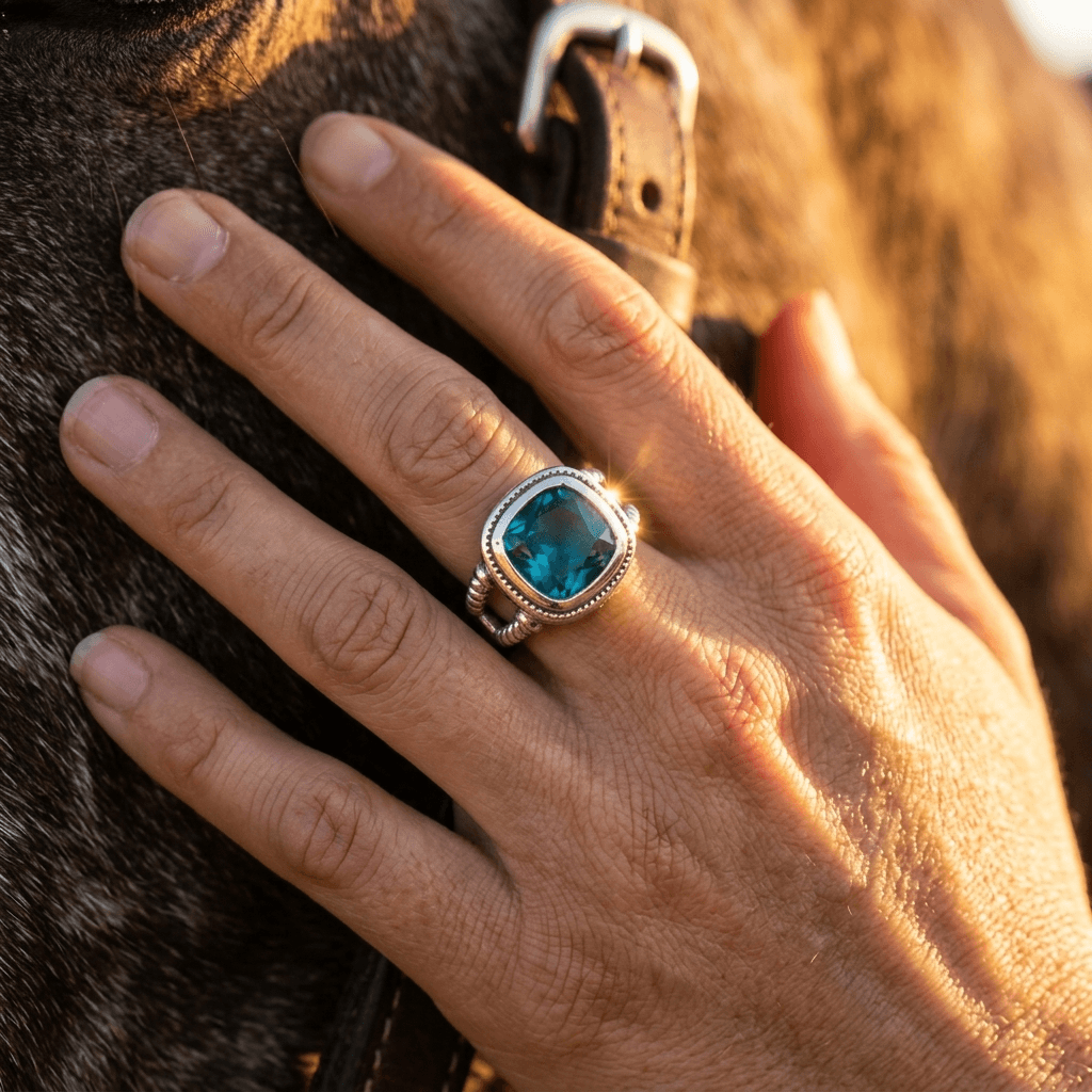 Bohemian Vintage Blue Zirconia Ring