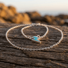 Blue Lightning Bolt Silver Necklace