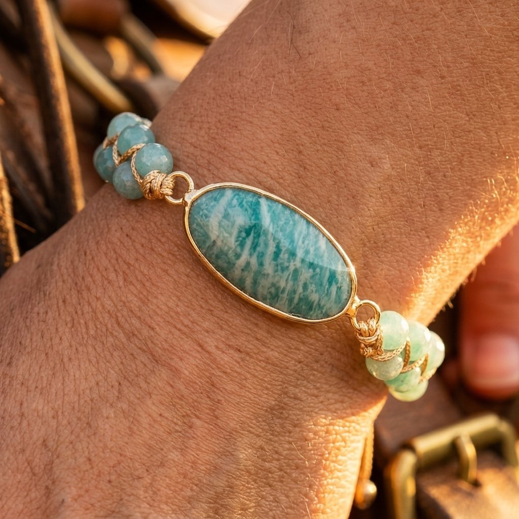 Boho Gold Aventurine Oval Beaded Bracelet