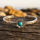 Vintage Silver Turquoise Flower Bracelet