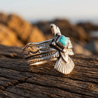 Vintage Bohemian Alloy Turquoise Adjustable Ring