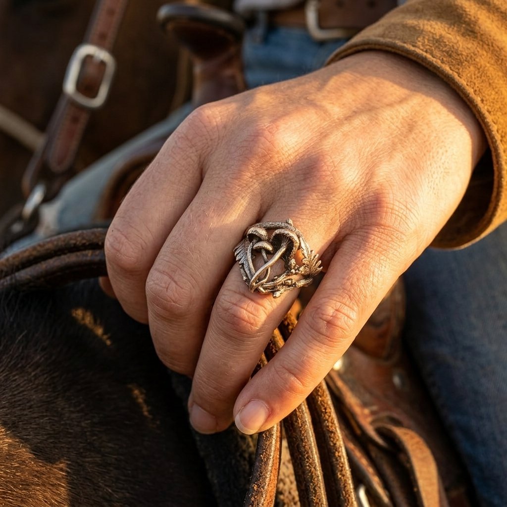 Retro Gold Filigree Mushroom Hollow Ring