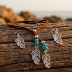 Vintage Gold Leaf Design Jewelry Set