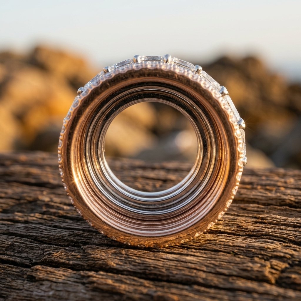 Vintage Gold Textured Round Ring