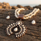 Boho Alloy Turquoise Inlay Necklace Earrings Set