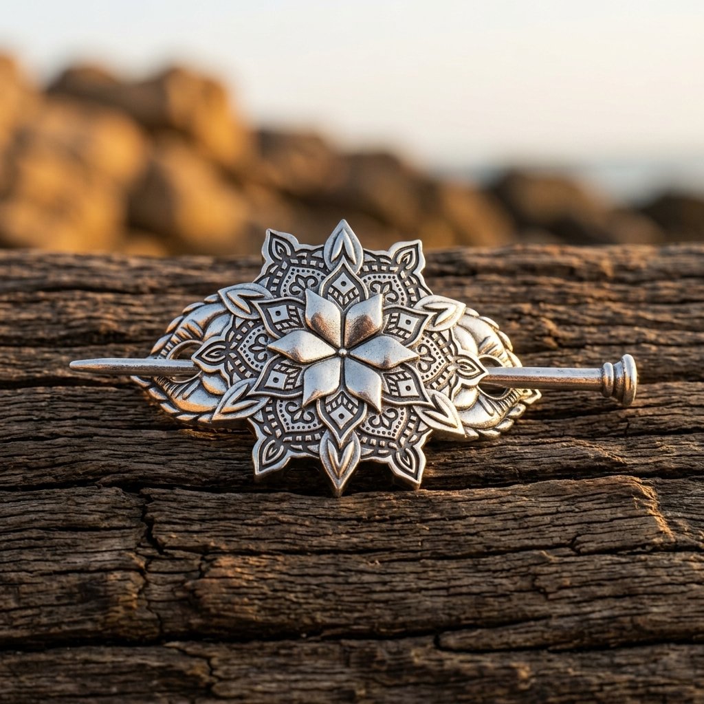 Vintage Gold Filigree Flower Hair Clip