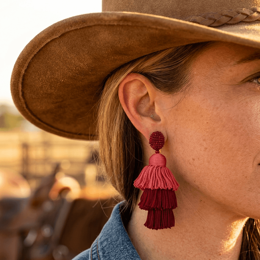 Bohemian Beaded Tassel Drop Earrings