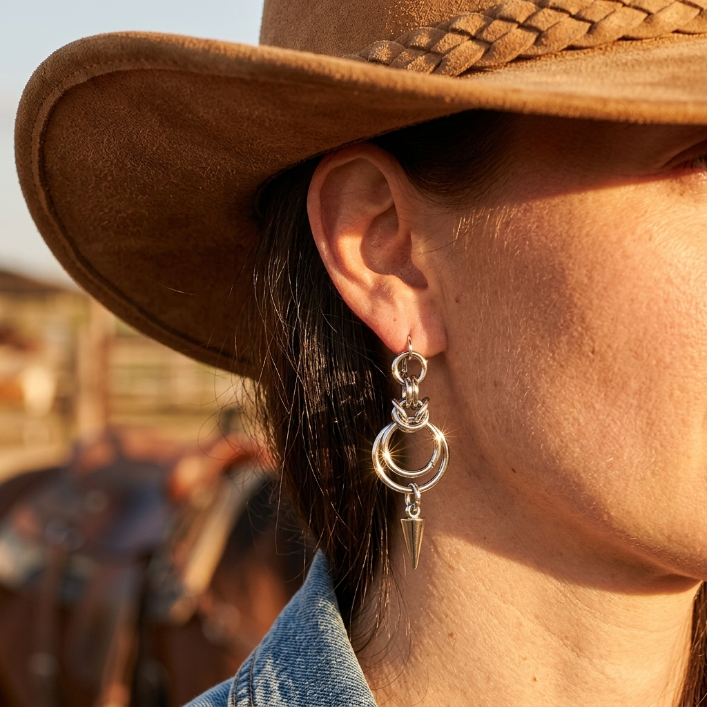 Silver Stainless Steel Spike Earrings