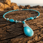 Bohemian Turquoise Water Drop Pendant Necklace