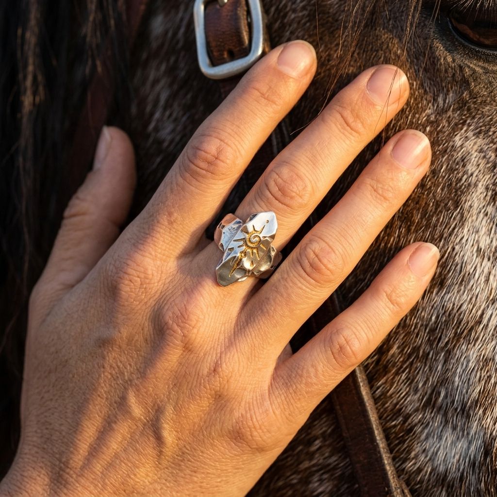 Bohemian Gold Sun Filigree Ring