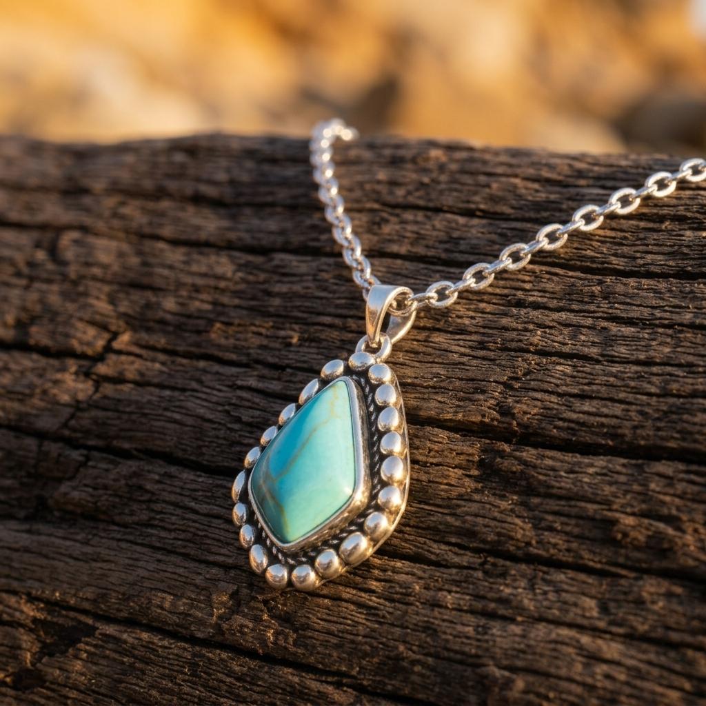 Luxury Turquoise Pattern Gold Necklace