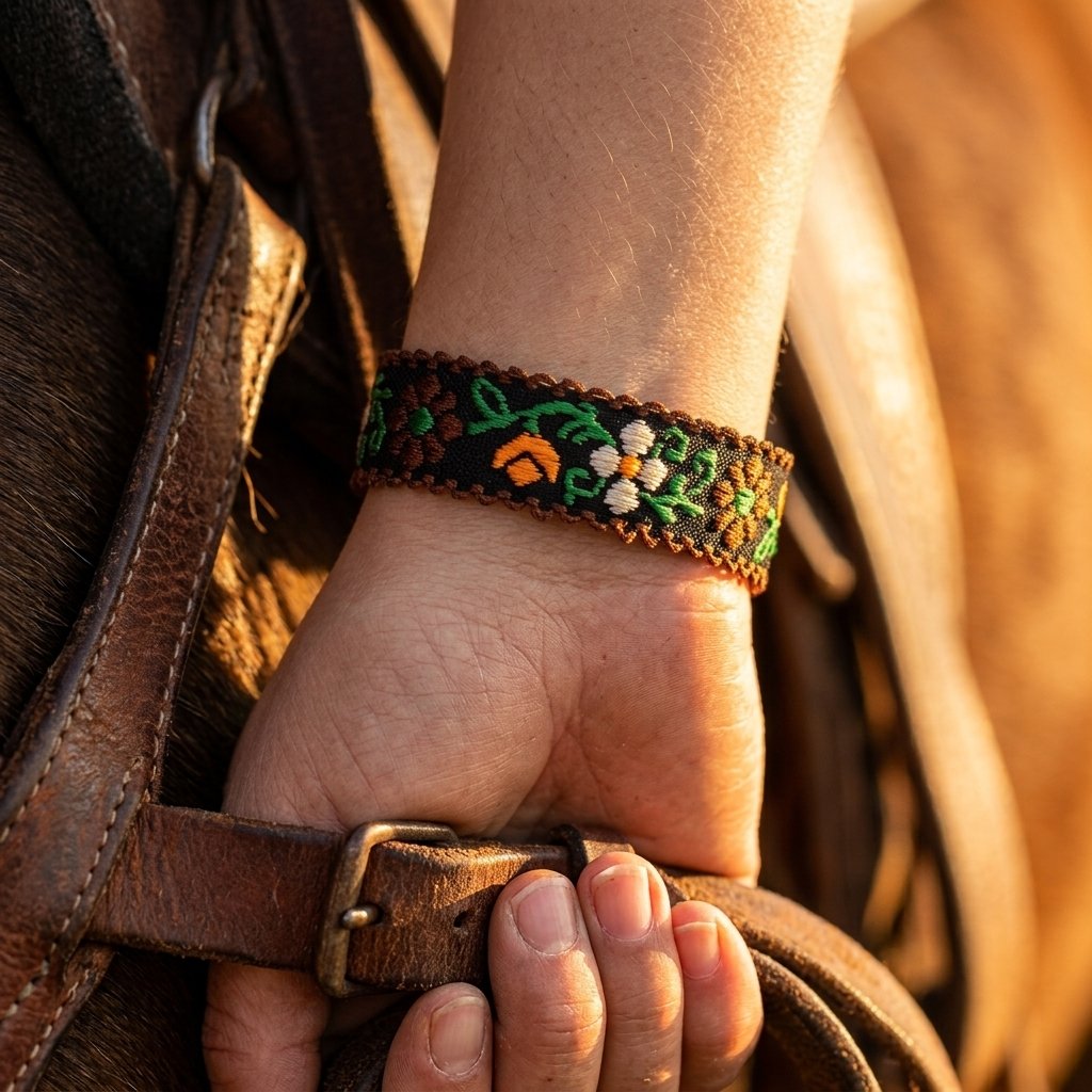Bohemian Handwoven Floral Embroidered Bracelet
