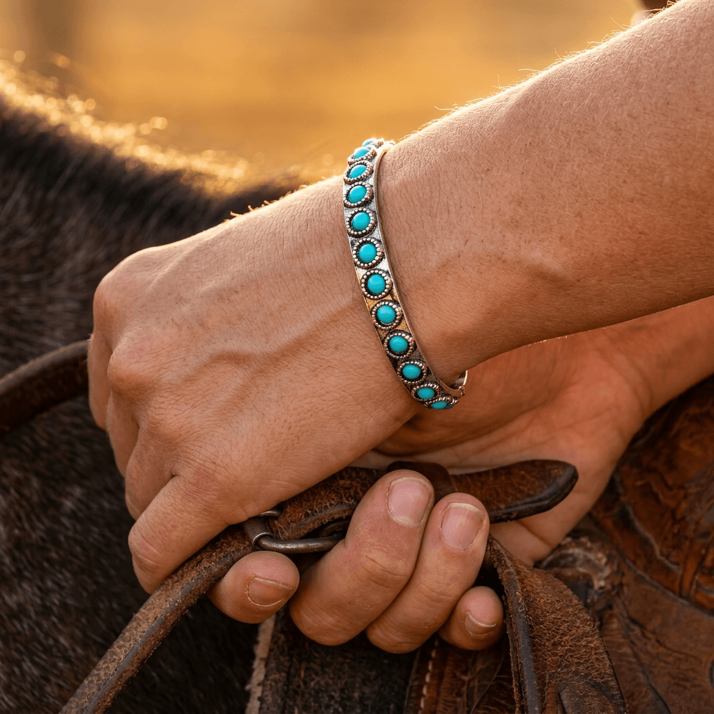 Western Style Gold Open Bangle Bracelet