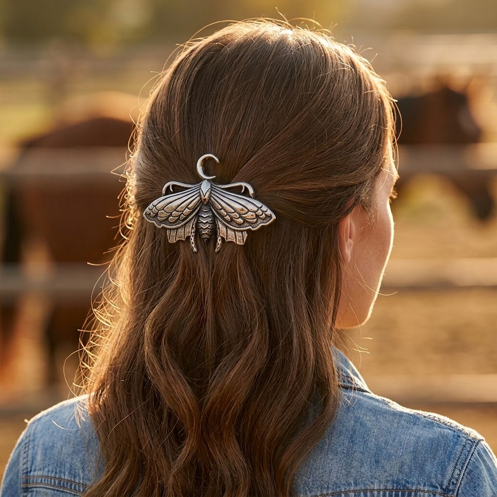 Vintage Gold Moon Alloy Spring Hair Clip