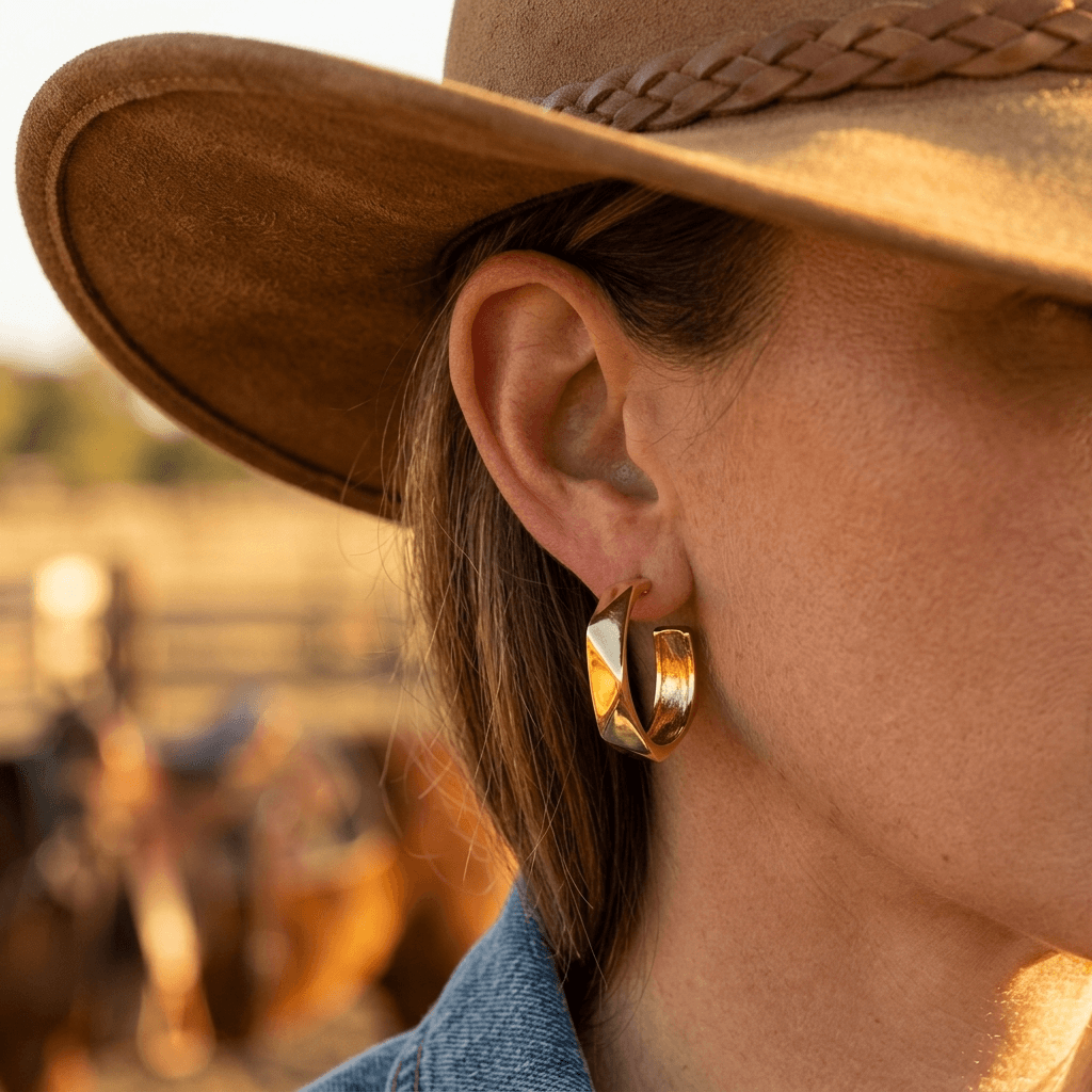 Minimalist Geometric Gold Triangle Earrings