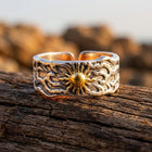 Vintage Gold Filigree Sun Adjustable Ring
