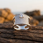 Silver Round Cubic Zirconia Pave Ring