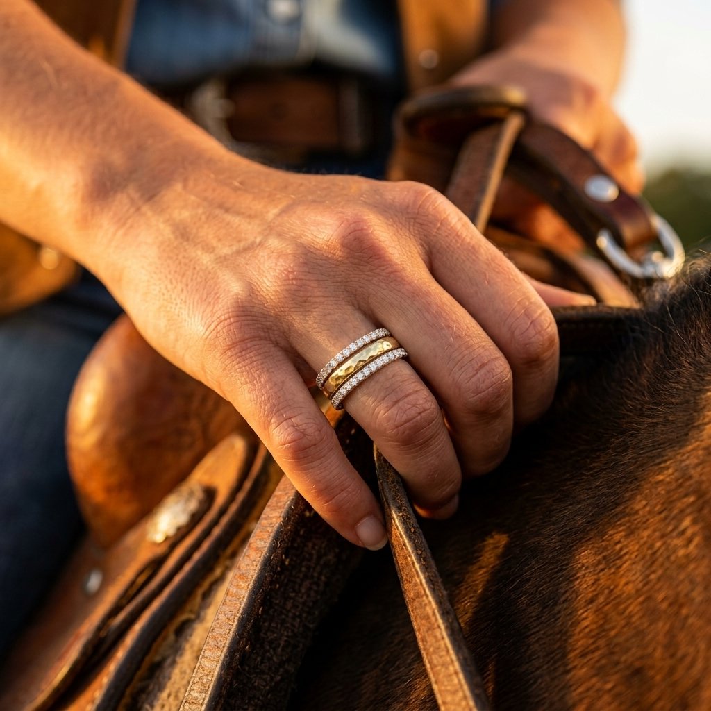 Vintage Gold Textured Round Ring