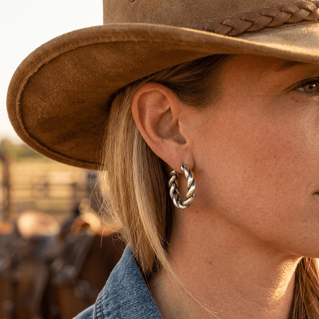 Braided Gold Rope Statement Earrings
