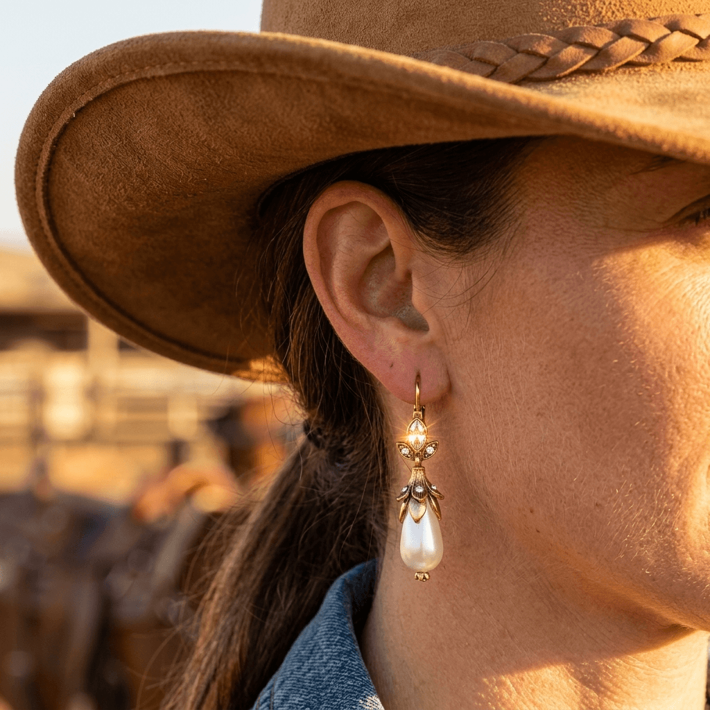 Bohemian Western Pearl Drop Earrings