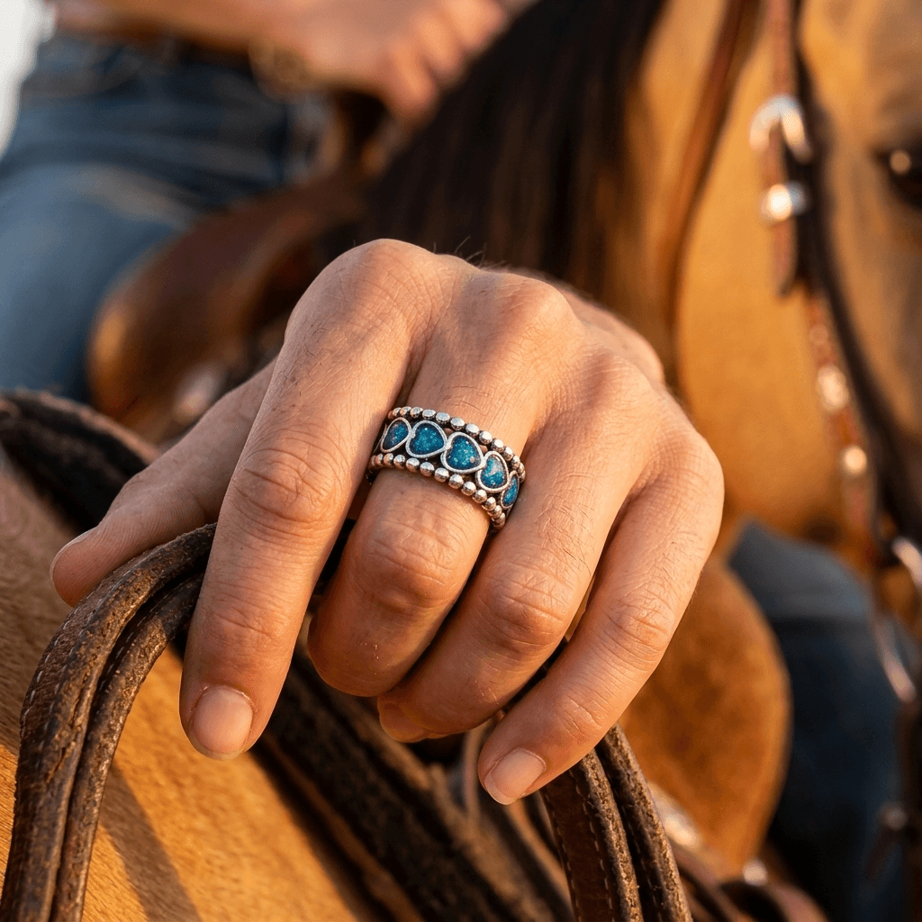 Boho Copper Heart Shaped Zirconia Ring