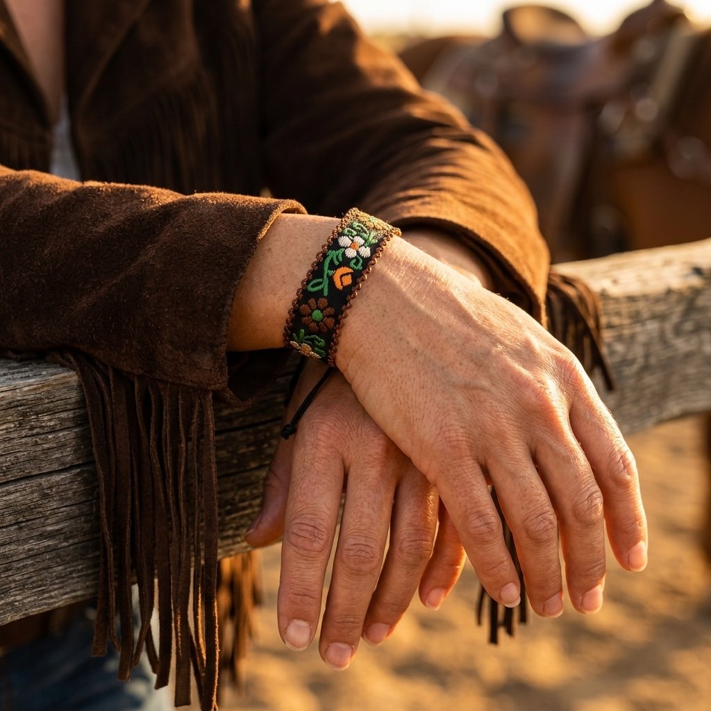 Bohemian Handwoven Floral Embroidered Bracelet