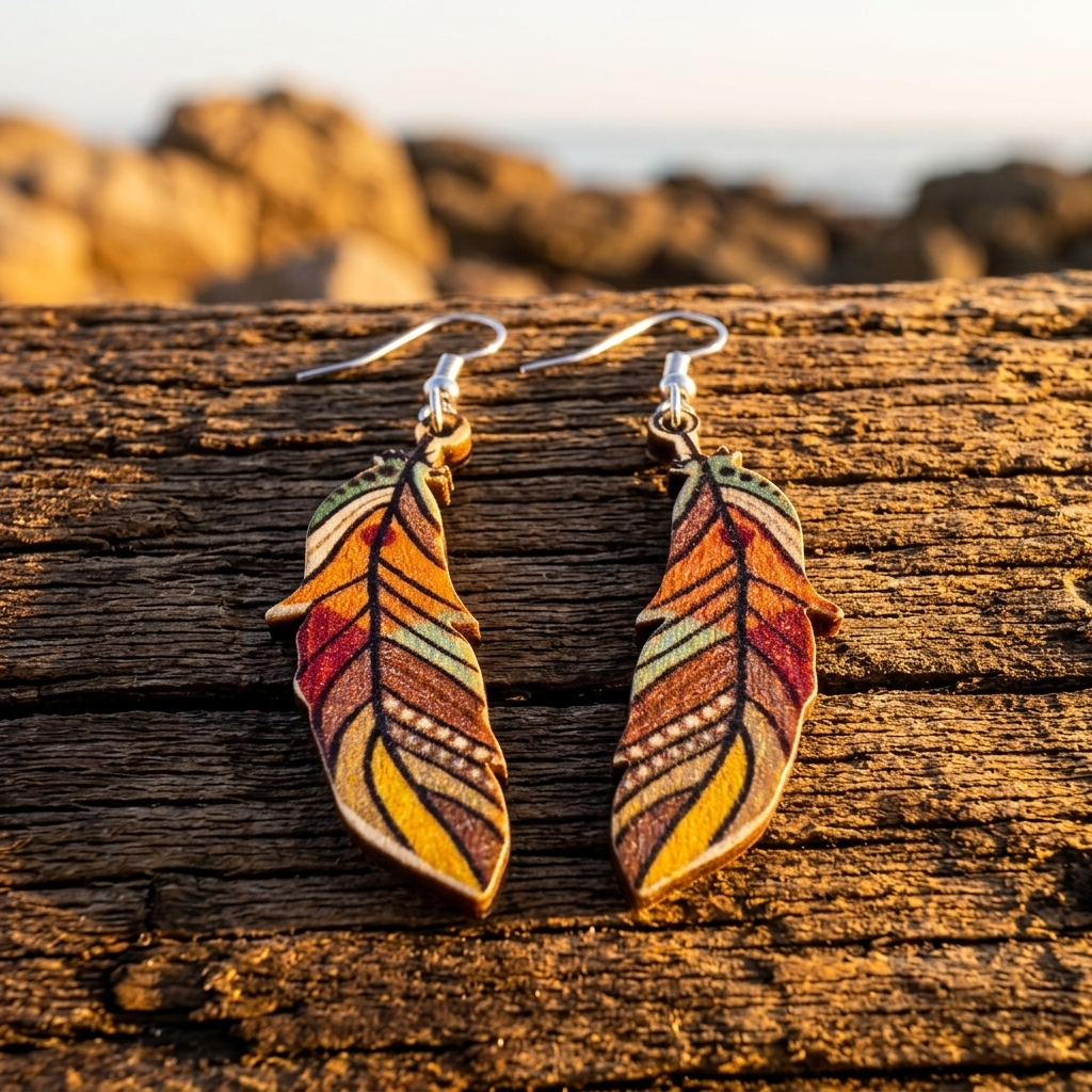 Autumn Leaf Silver Dangle Earrings