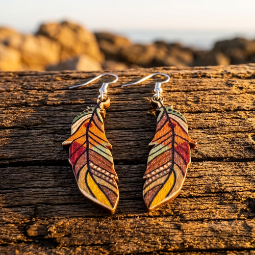 Autumn Leaf Silver Dangle Earrings