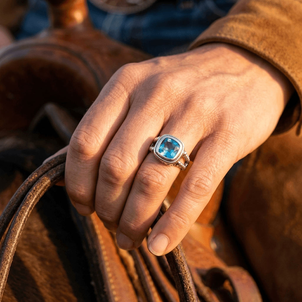 Bohemian Vintage Blue Zirconia Ring