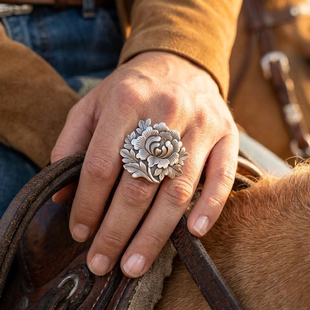 Bohemian Gold Filigree Flower Open Ring