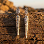 Vintage Silver Filigree Tapered Long Earrings