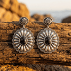 Vintage Boho Black Turquoise Drop Earrings