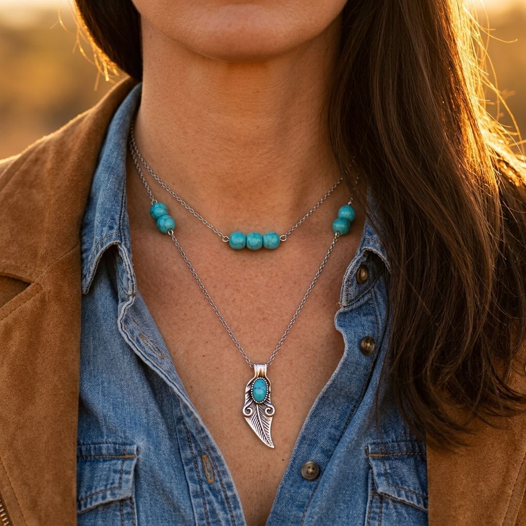 Boho Sterling Silver Turquoise Filigree Wing Necklace