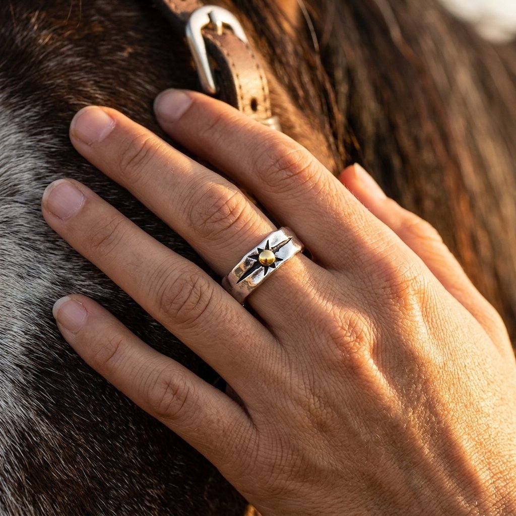 Vintage Copper Gold Pointed Star Ring
