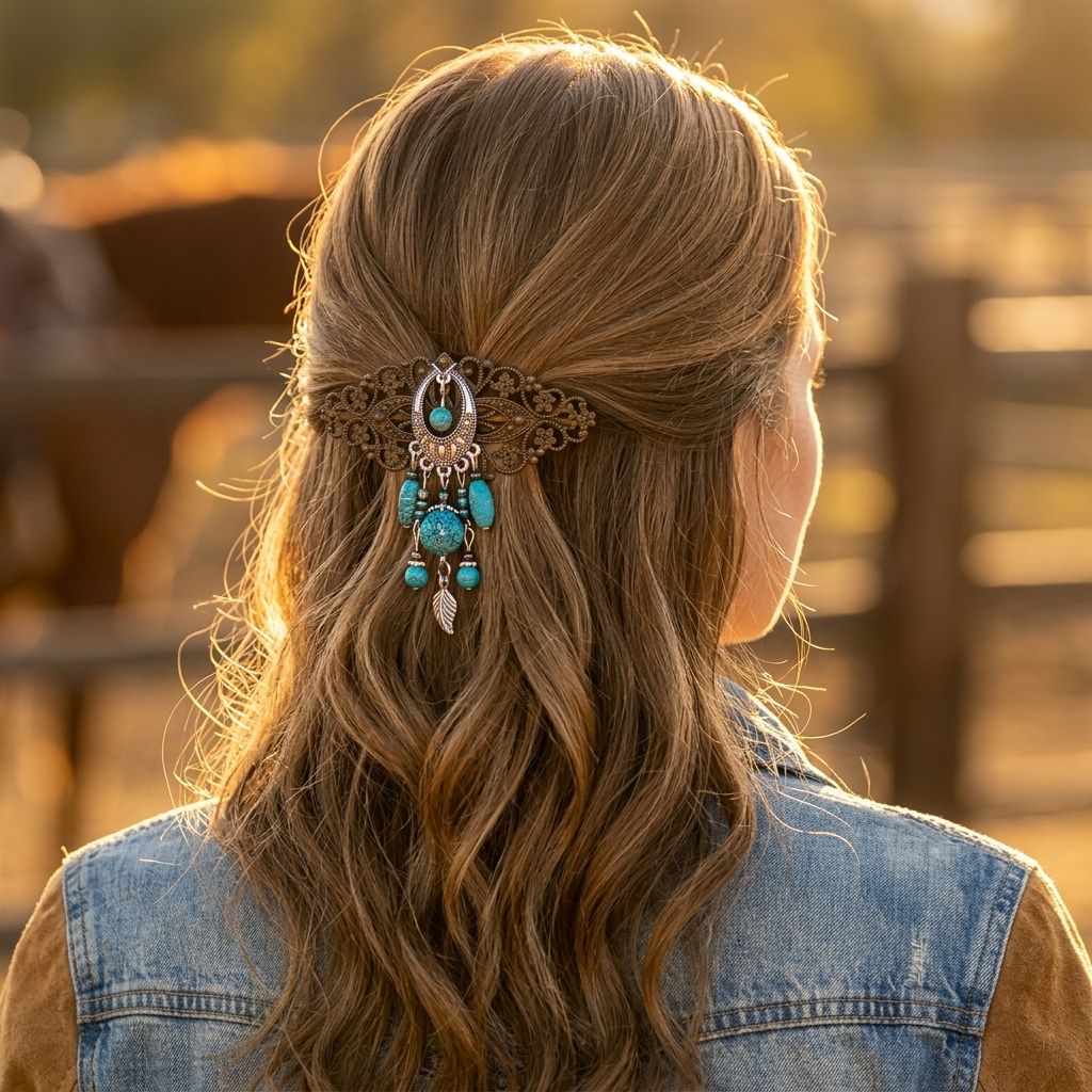 Victorian Gold Spring Loaded Tassel Hair Clip