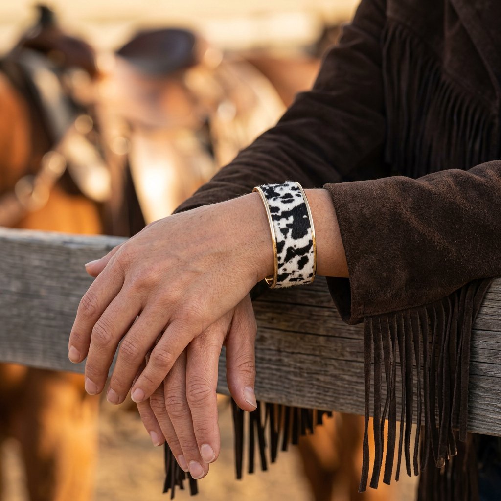 Gold Calf Hair Bracelet