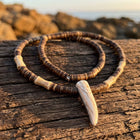 Boho Coconut Bead Bone Pendant Necklace