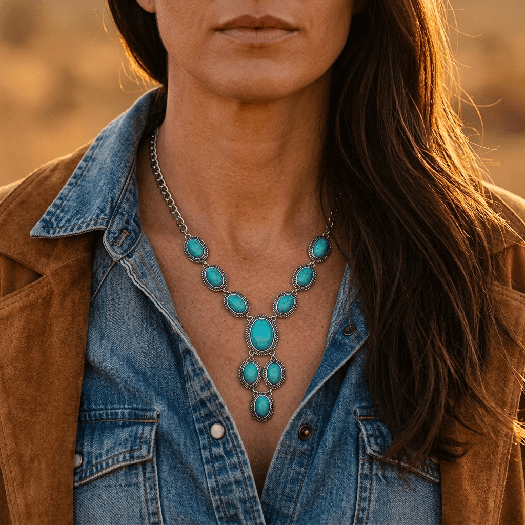 Turquoise Stone Pendant Necklace