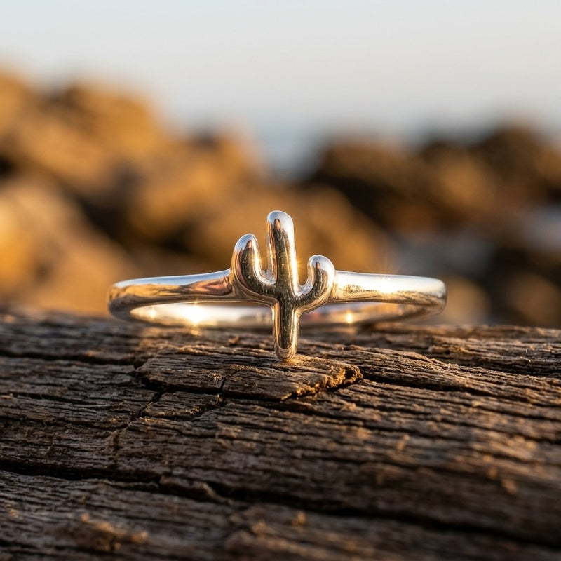 Southwestern Silver Saguaro Cactus Ring