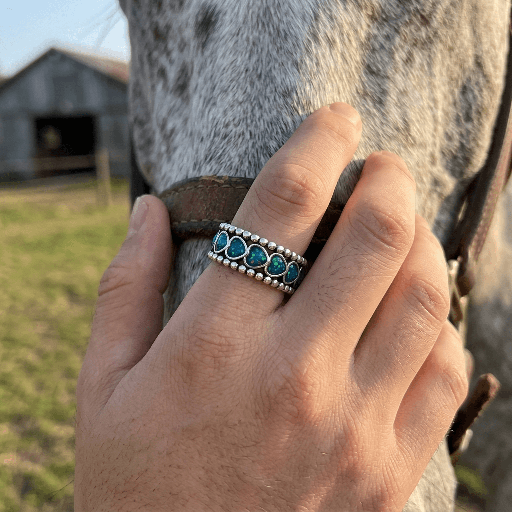 Boho Copper Heart Shaped Zirconia Ring