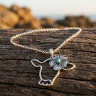 Bohemian Silver Turquoise Cow Necklace