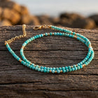 Boho Gold Turquoise Beaded Necklace