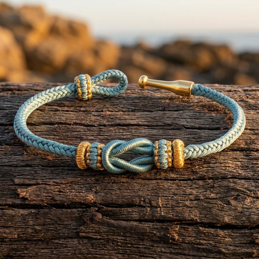 Gold Woven Reef Knot Bracelet