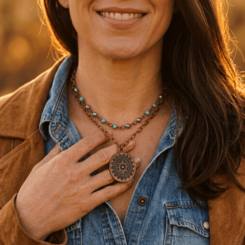 Minimalist Gold Beaded Sunflower Pendant Necklace